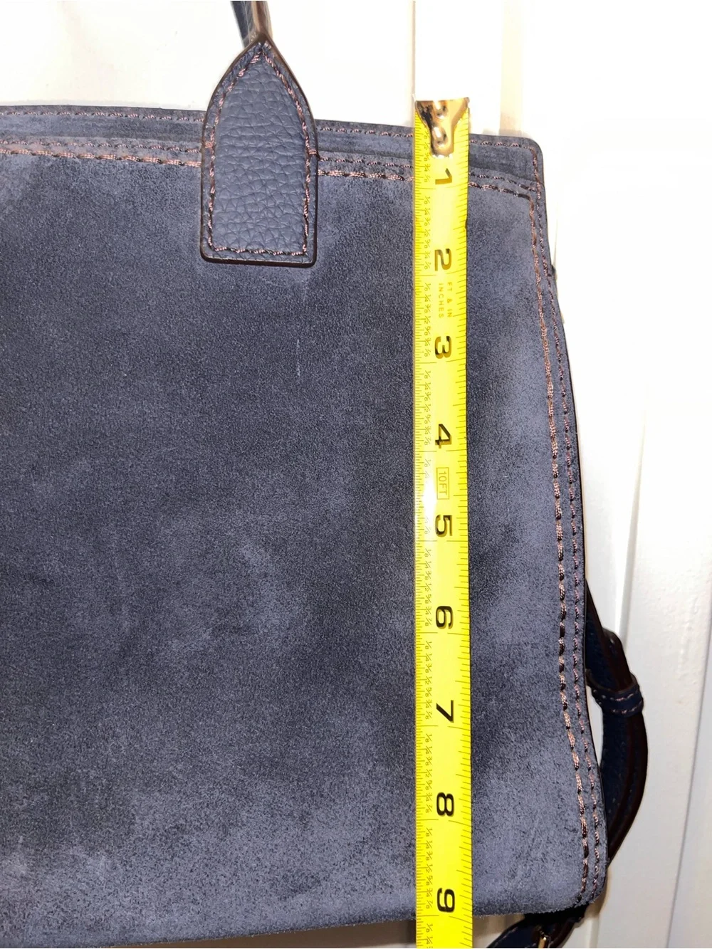 kate spade navy suede satchel with top handles